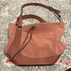 Sundance Tan Suede and Leather Shoulder Bag